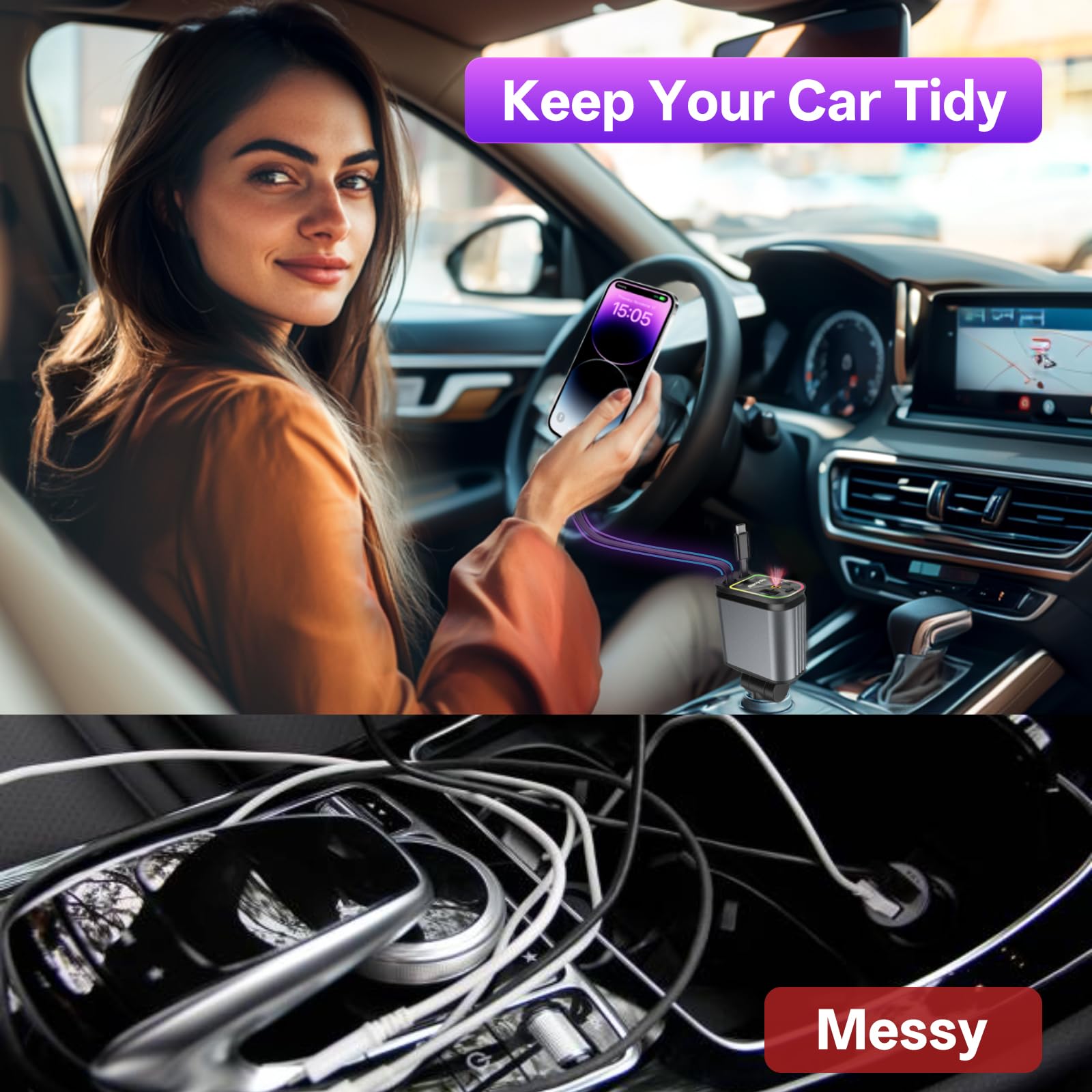 4-in-1 Fast Charging Car Charger