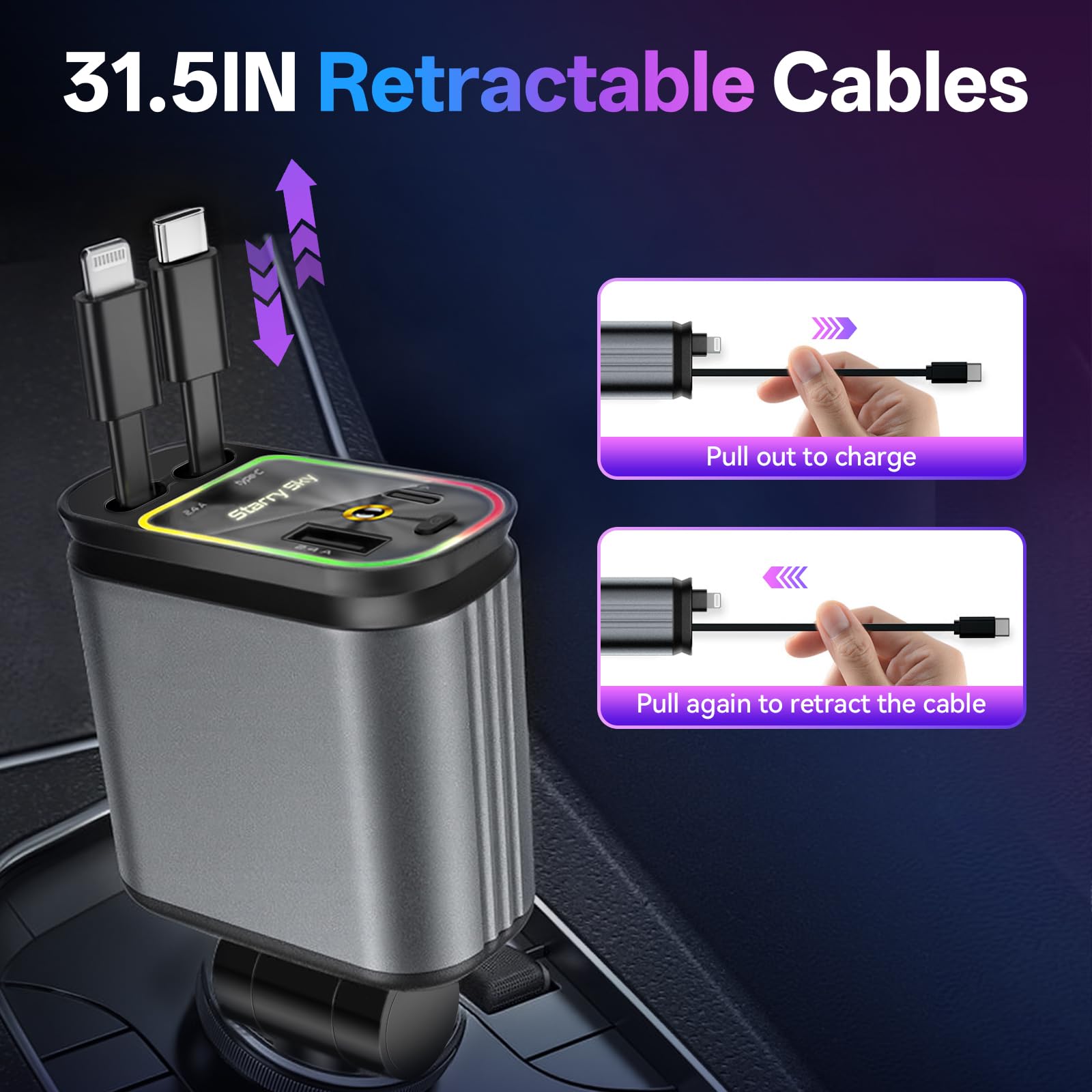 4-in-1 Fast Charging Car Charger