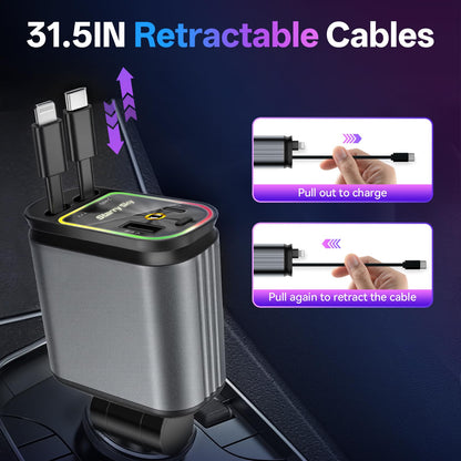 4-in-1 Fast Charging Car Charger
