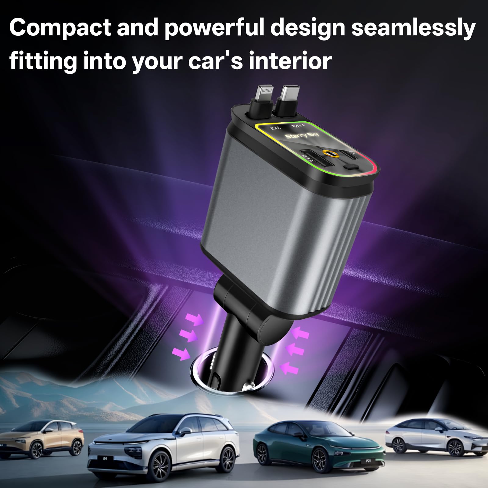 4-in-1 Fast Charging Car Charger
