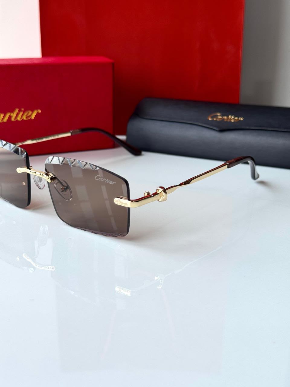 CARTIER GOLD & BROWN SUNGLASSES – LIMITED EDITION