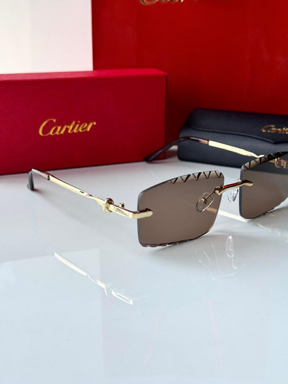 CARTIER GOLD & BROWN SUNGLASSES – LIMITED EDITION