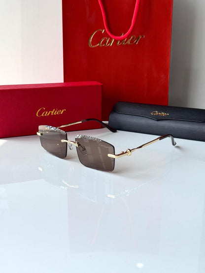 CARTIER GOLD & BROWN SUNGLASSES – LIMITED EDITION