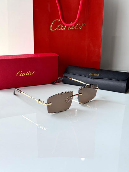 CARTIER GOLD & BROWN SUNGLASSES – LIMITED EDITION