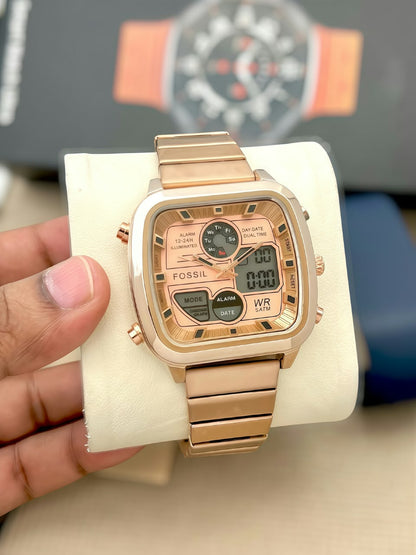 FOSSIL MEN’S MULTI-FUNCTION RETRO WATCH